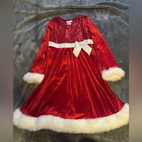 Other - Girls Bonnie Jean Size 16 Red Long Sleeve Christmas Dress